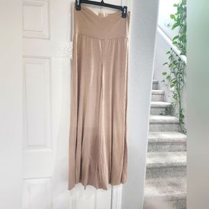 Tan bell bottom stretchy soft pants
